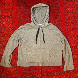 Alexander Wang Grey Zip-Up Sweatshirt Hoodie